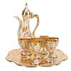 Vintage Turkish Tea Set Multifunctional Zinc Alloy Tea Pot Cups Set with Tea Tray for Party