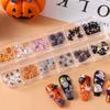 12 Scomparti Carini Spettrali Fantasma Zucca Decorazioni per Nail Art Ragnatela Pipistrello Halloween Design Gotico Gioielli per Nail Art Accessori Manicure