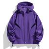 Casual Men's Spring and Autumn Jacket Men's Purple Hooded Loose Tooling