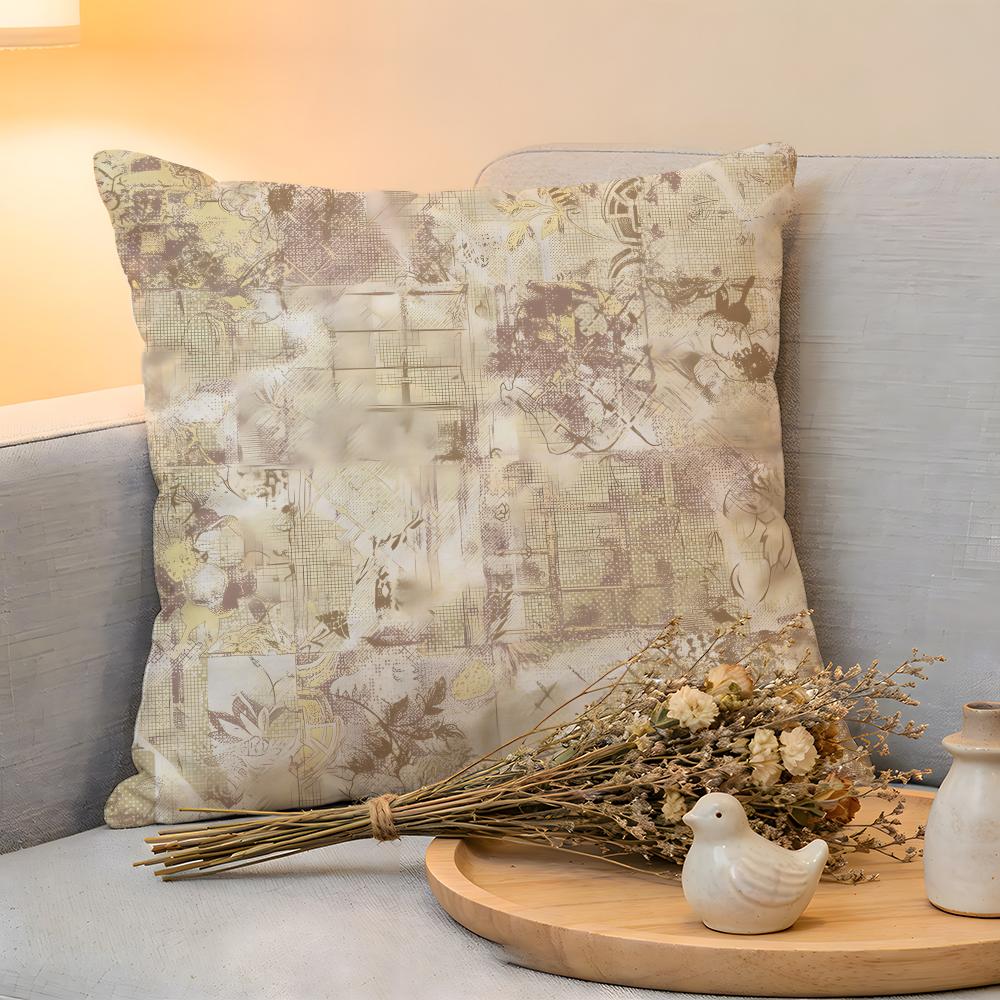 Cushion Cover Linen SkinFriendly Soft Decorative Case For Sofa Home Decor Anime Retro Prints Pillow cover