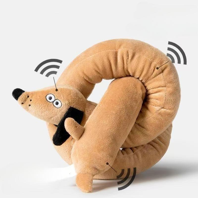 Quietschendes Plüsch-Hundespielzeug Wurst Welpen Kauspielzeug Weich Langlebig Interaktiv Haustierspielzeug Zahnen Reinigung Biss Hundekauspielzeug