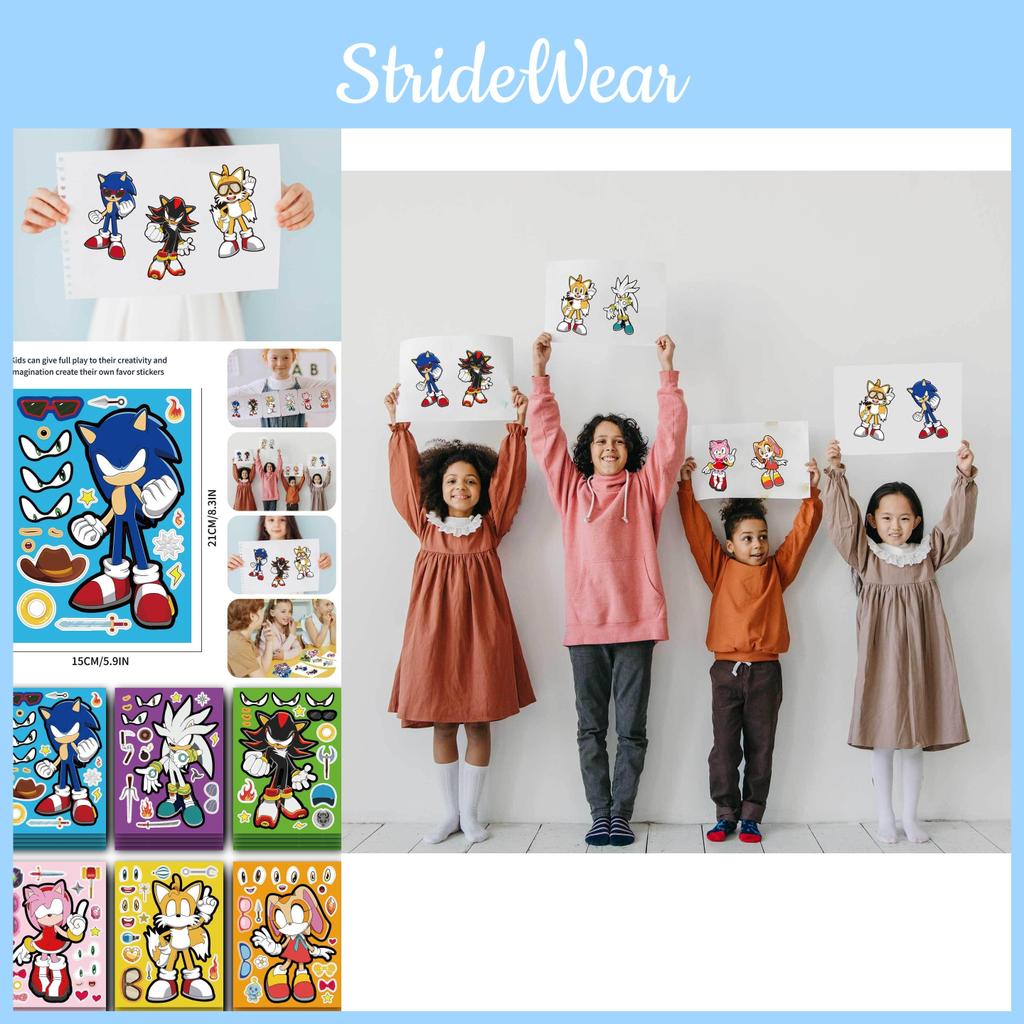 Adorable Sonic The Hedgehog Kids Anime Puzzle Interactive Sticker Diy Craft Set