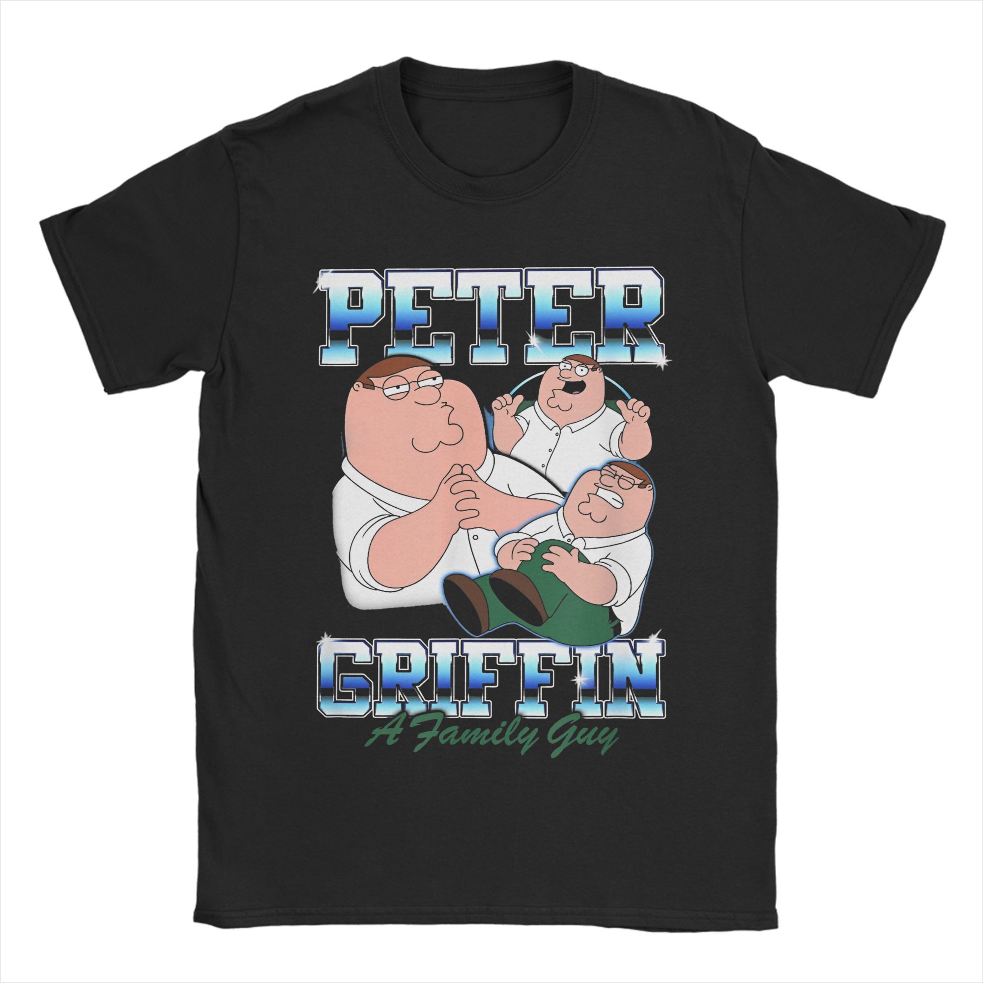 BenberFashion Families Guys Cartoon Peter Griffin Meme T-shirt voor Heren Dames Grappig 100% Katoen T-shirts Cadeau Idee Kleding M