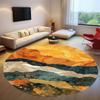 Naturansicht Teppich Moderner Kreis Teppich Gold Muster Teppich Eingang Runder Teppich Wohnzimmer Fußmatte Digitales Design Teppich Orange Teppiche