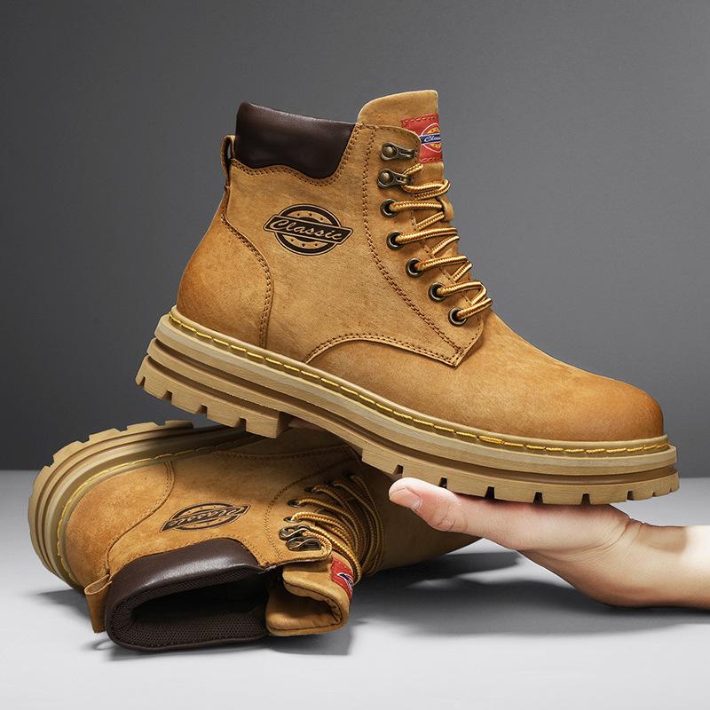 

Autumn and winter Internet celebrities popular hot-selling large size first layer pigskin high quality Martin boots rhubarb boots cotton warm 38