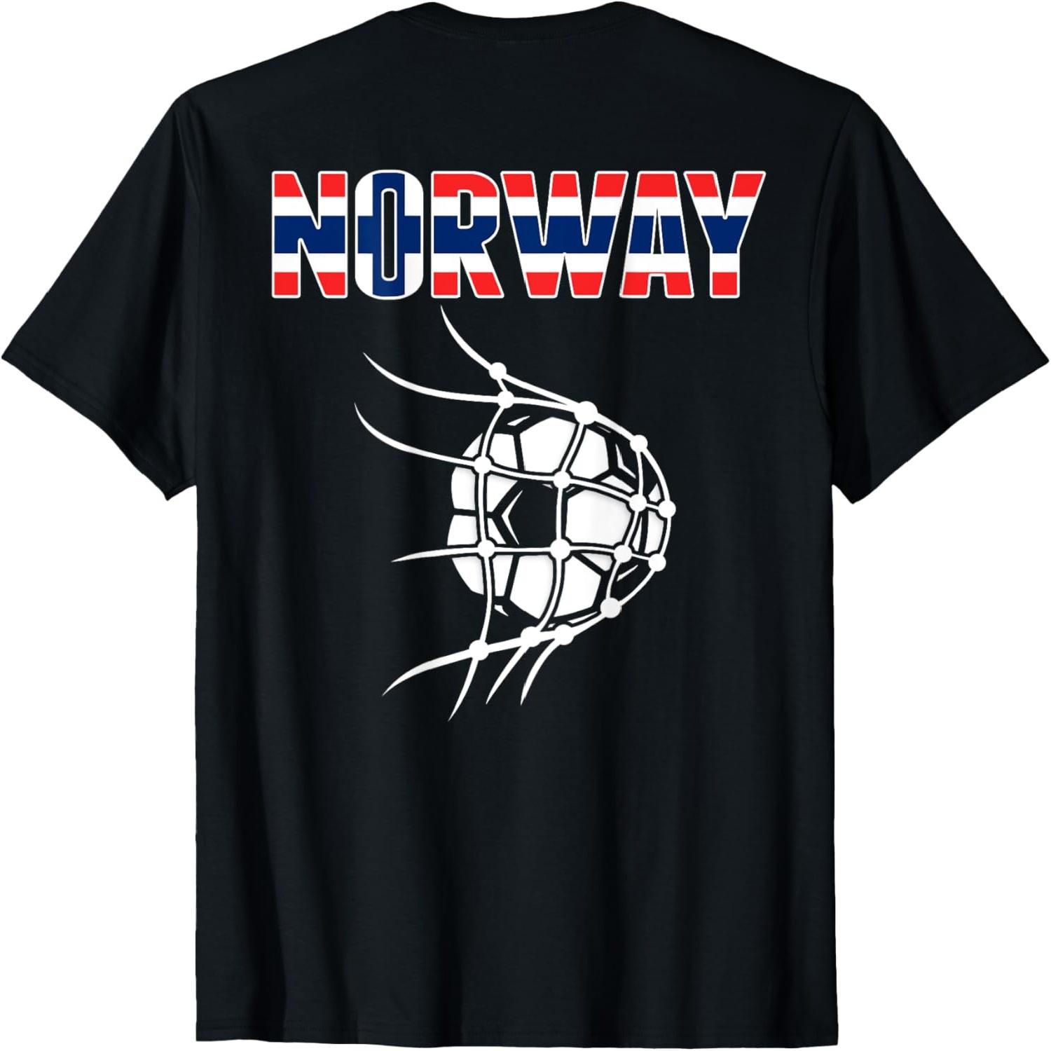 Norway Soccer Fans Jersey - Norwegian Flag Football In Net T-Shirt S