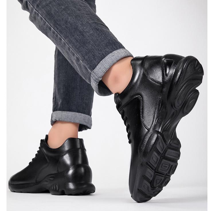 Spring Men's 8CM Height-Boosting Shoes: Trendy, Comfortable Thick Sole Sports & Casual Board Shoes