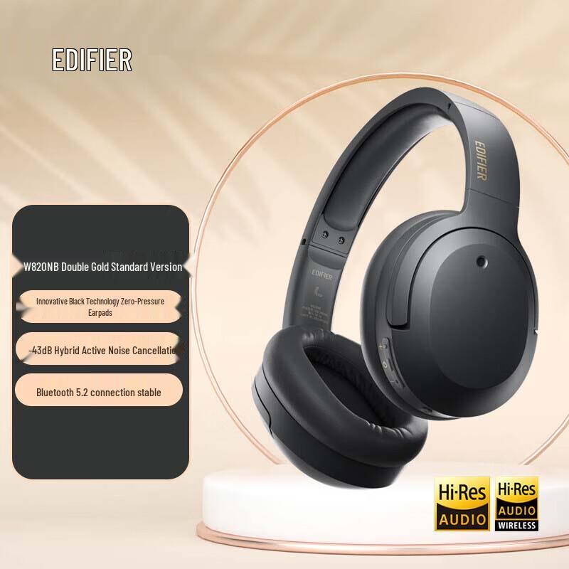 

Edifier W820NB Dual Gold ANC Bluetooth Over-Ear Headphones