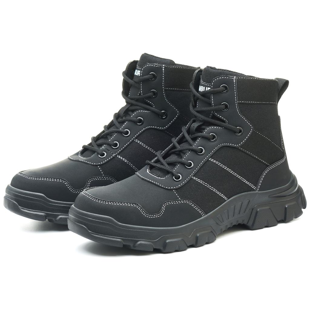 Men's Safety Shoes Steel Toe Waterproof Anti-impact Anti-puncture Boots Comfortable Soft Industrial Outdoor Work Security Shoes