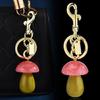 Unique Cartoon Mushroom Pendant Keychain Handmade Keyring Trendy Bag Ornament for Fashion Enthusiasts and Students