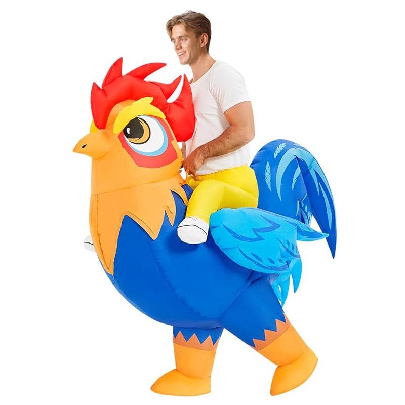 Colorful Inflatable Rooster Costume for Kids' Halloween and Stage Performances
