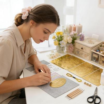 Aluminum Foil Embossing Set Educational Engraving Toy Aluminum Foil Sheets Crafting Kit For All Ages Classroom Home Decor