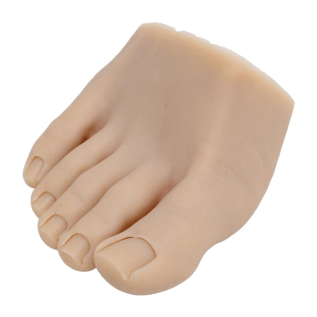 Practice Fake Foot Model with Half Foot Design Movable Soft Silicone Prosthetic Manicure Tool for Nail Art Training