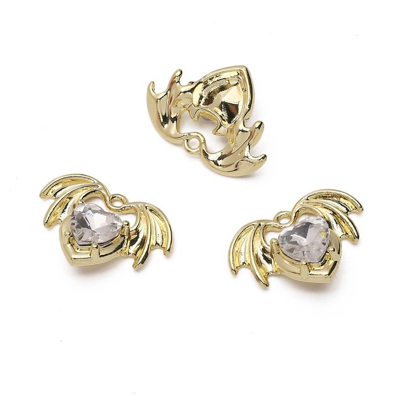 

Стеклянные крылья любви кулон металлические подвески для изготовления ювелирных изделий DIY браслет ожерелье золотой/чистый