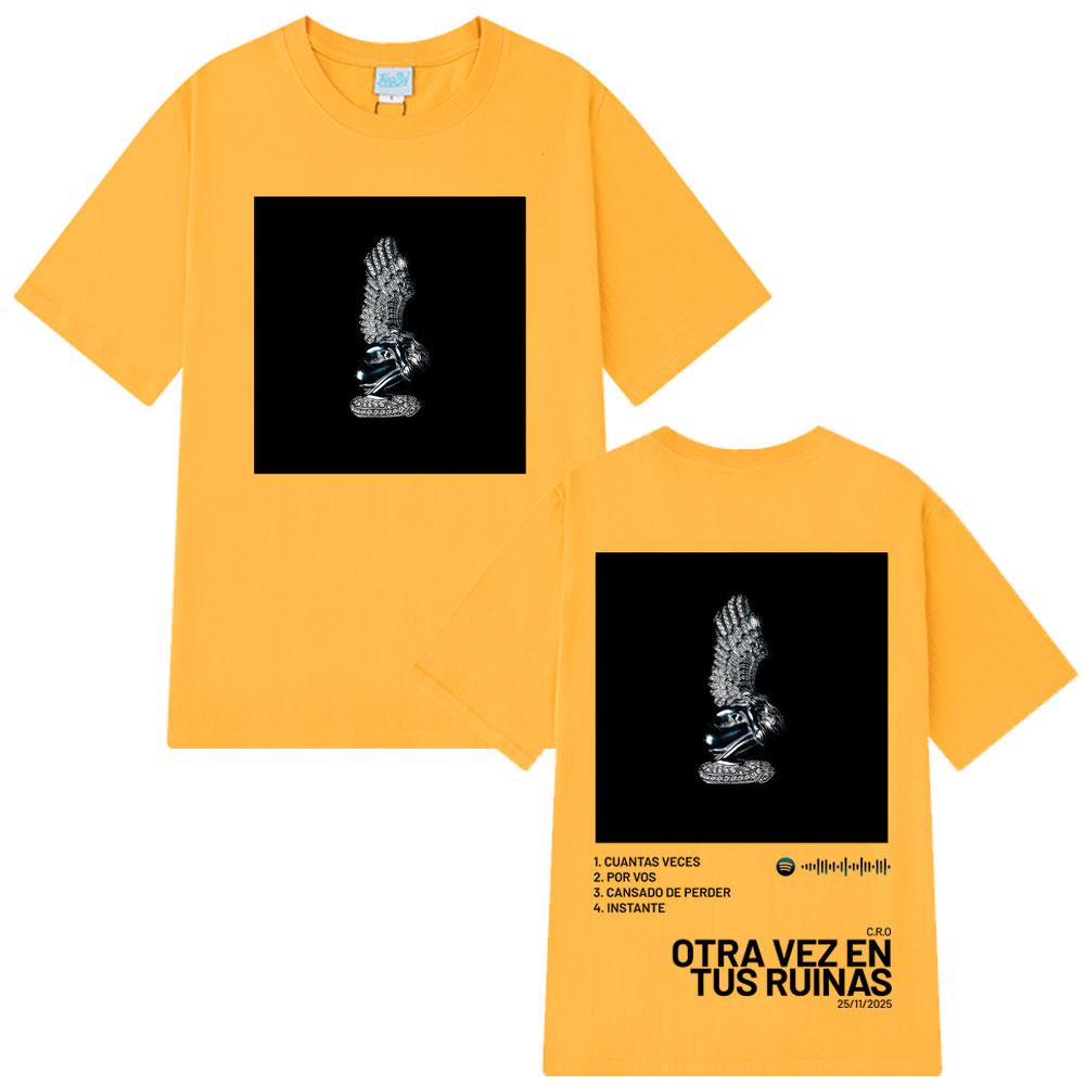 Rapper C.R.O. Otra Vez En Tus Ruinas New Album 2025 Print Men Women Hip Hop Fashion Harajuku Cotton T-shirt Oversized T-shirts