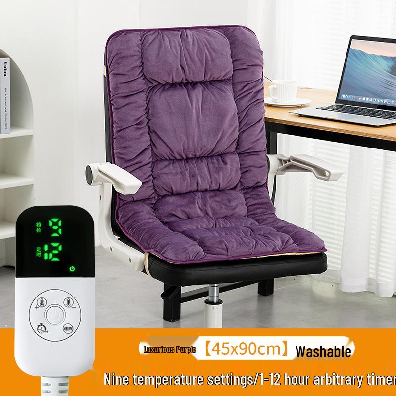 Heated Office Chair Cushion with Backrest - Electric Warming Pad for Autumn and Winter