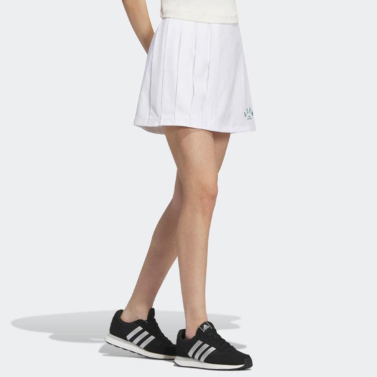 Adidas Verbiage Skort With Elastic Waist And Side Pleats Women Bottoms Light-Pink Blue IP3945