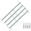 Window Security Grille with 4 Horizontal Bars 3 Pcs