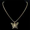 Aesthetic Butterfly Rose Flower Pendant Necklace Stainless Steel Gold Color Hollow Flying Wing Chain Jewelry Colgantes N6121S01