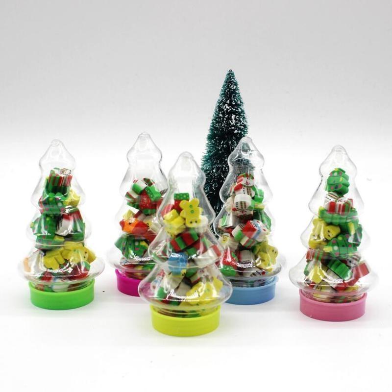 1bottle Christmas Gift Santa Tree Mini Eraser Kawaii  Students Stationery School Supplies