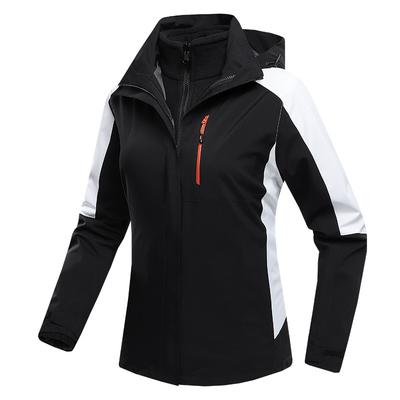 Outdoor Windproof and Waterproof Three-in-one Jacket In Autumn and Winter Women's Fleece Fleece Liner Two-piece Suit
