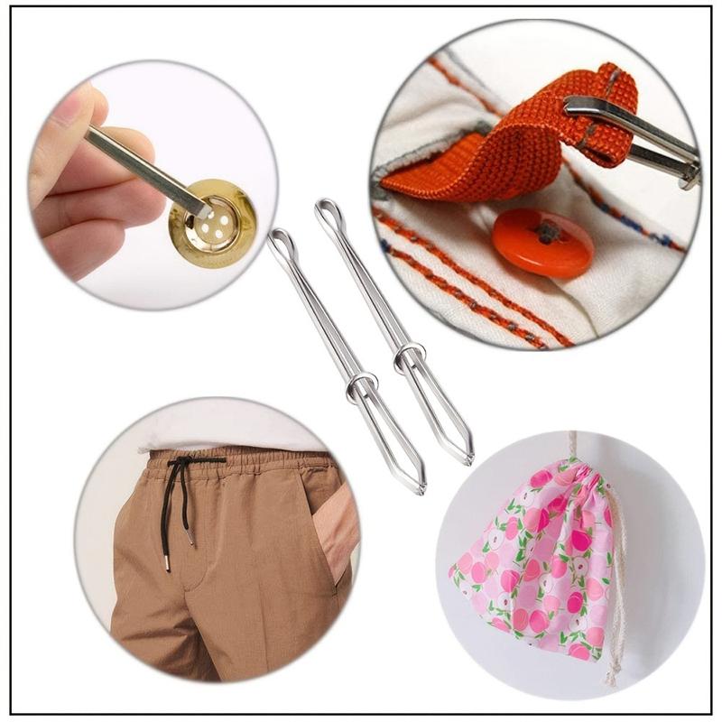 2 buc. Agrafe pentru îmbrăcăminte de înaltă calitate, instrumente de cusut, bandă elastică, bandă, perforare, punct de cruce, uzură practică, clemă elastică