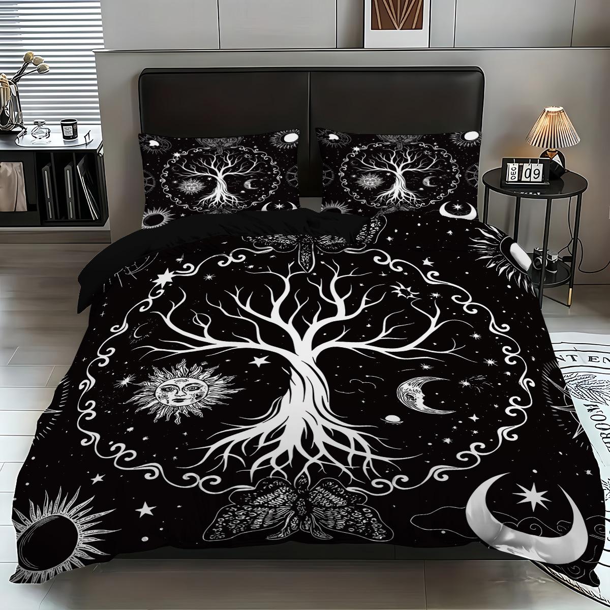 

Quilt Cover Three-Piece Sun And Moon 3D Digital Printing Bed Kit Grinding Quilt Cover Pillowcase 135x200