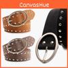 Faux Women Streetwear Leather Rivets Belt With Alloy Metal Buckle For Daily Use