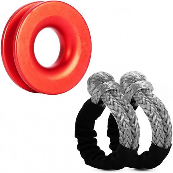 Soft Shackle 1/2" X 22 Inch (57,000LBS) Breaking Strength, Synthetic Road Recovery Rope For Sailing SUV ATV 4X4 Truck Jeep 2 Pack -Safer Than Metal