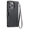 For iPhone 14 Pro Max Leather Case Rhombus Texture Wallet Stand Phone Cover with Wrist Strap
