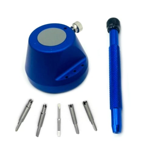Richard Mille Steel Watch Screwdriver Kit with Different Tips for Watch Repair.