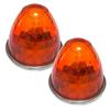 Customize 24V Truck Marker Side Glass Crystal Bulb Universal Various Colors Lamps, Markers, Lens, Type, Fit, (Orange, 2pcs)