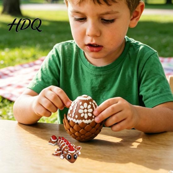 Interactive Dragon Toy 3D Printed Egg with Mini Inside Collectible Articulated Winged Sports Enthusiast Fidget Toy Ball Theme Stress Relief