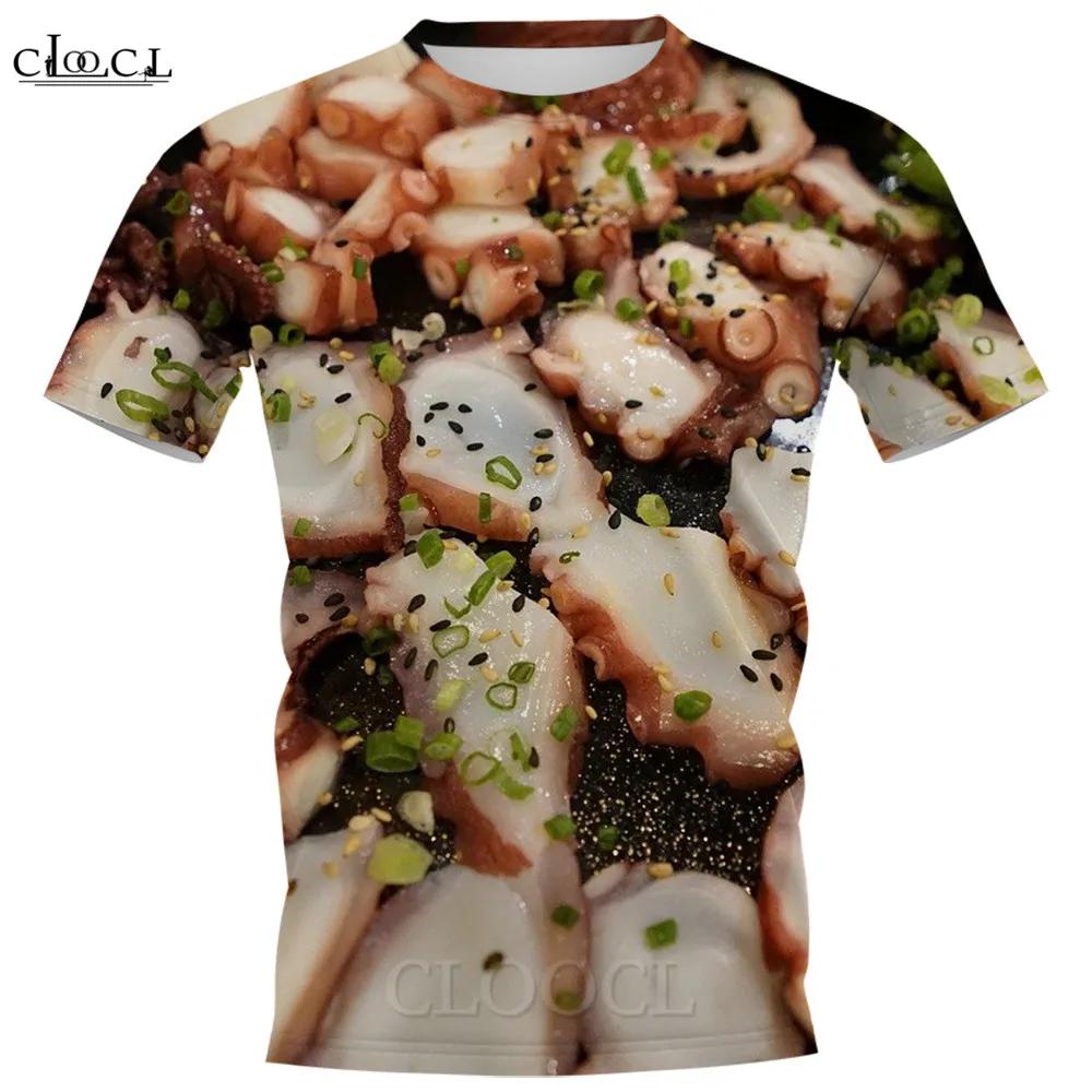 Yummy Food Graphic 3D Print T-shirts Delicacy Grilled Sausages Pullovers Summer Round Neck Fashionable Casual Short Sleeved Men's T-shirts