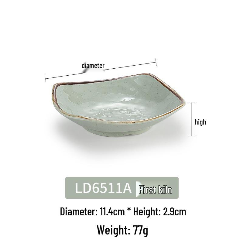 Melamine Imitation Porcelain Square Plate for Cold Dishes, Stir-fry, or Rice - Ideal for Hotels and Restaurants.