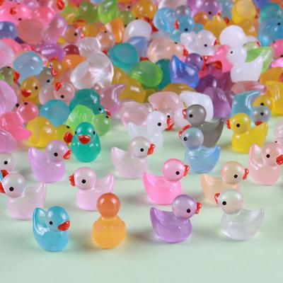100/50 Stück gelbe Enten, leuchtende Enten-Ornamente, Miniaturfiguren, winzige Enten, Mikro-Feengarten-Landschaft, Feengarten, Heimdekoration
