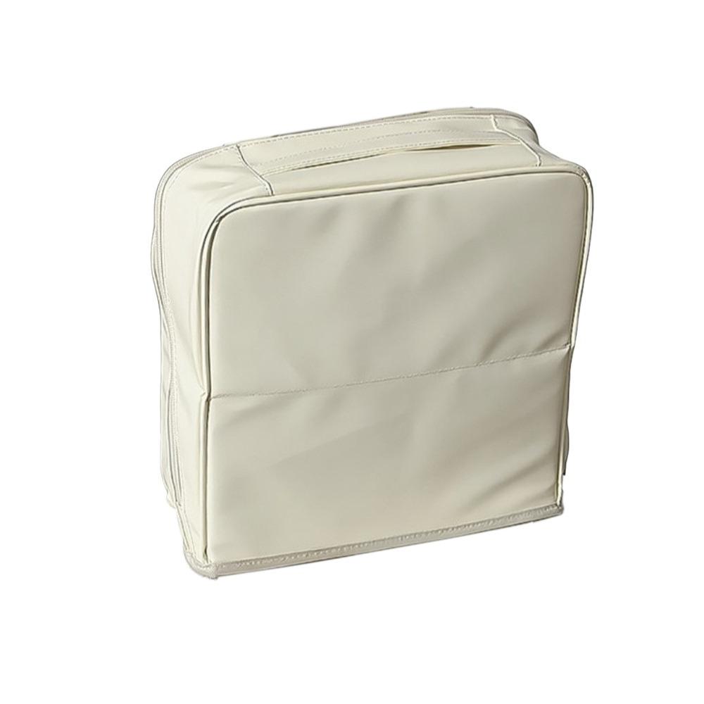 Multi-layer Vertical Makeup Bag PU Toiletry Storage Bag Cosmetic Organizer  for Home бежевый