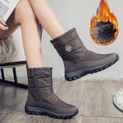 Winter Shoes Women Snow Boots Flat Non-slip Waterproof Women Ankle Boots Warm Plush Thick Sole Plus Size 42 D223
