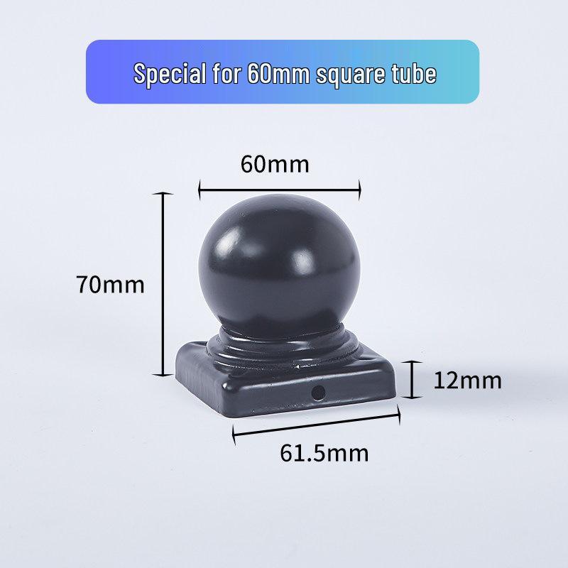 Wrought Iron Galvanized Ball Fence Post Cap for Square & Round Tubes