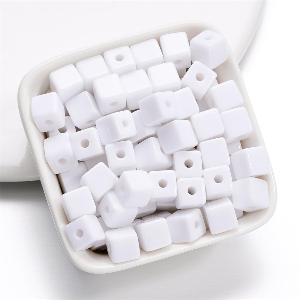 

30pcs/lot 7.5mm Acrylic Square Black White Spacer Loose Beads for Handmade DIY Necklace Bracelet Jewelry Making Supplies 30pcs белый