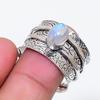 Natural Moonstone Gemstone Handmade 925 Sterling Silver Jewelry Ring Size 9 AR-18949