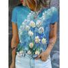 2026 New Women 3D Dandelion Graphics Print T-Shirts Fashion Casual Clothes Short Sleeves Top Summer Tees O-Neck Women's Clothing