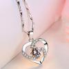 Romantic 925 Sterling Silver Heart Shape Crystal Zircon Pendant Necklaces For Women Girls Wedding Party Trendy Jewelry Gifts