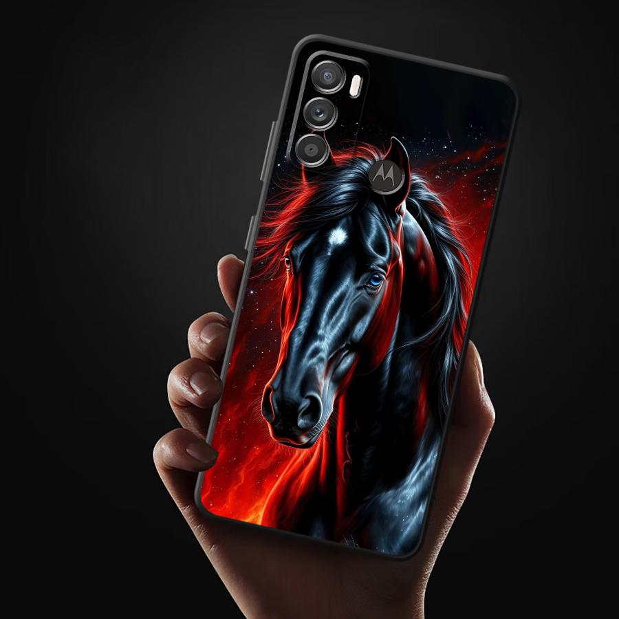 Case for Motorola Moto G51 G73 G52 G50 G71 G32 Edge 20 Pro 30 Lite G53 G30 G60s G22 Edge40 Phone Cover Art Horse