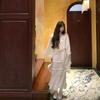 Chinese Style Autumn Winter Sweater Dress Set With Abstract Print For Elegant Women