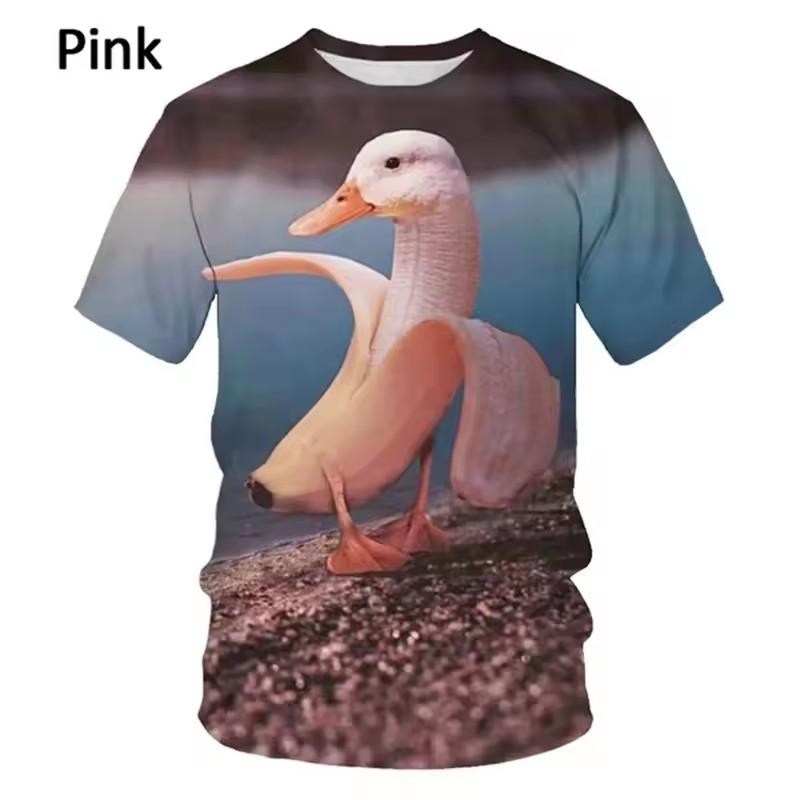 3D-Druck Obst Banane T-Shirt Männer Lustige süße Tier Grafik Tees Sommermode Kurzarm Top Street lose T-Shirts