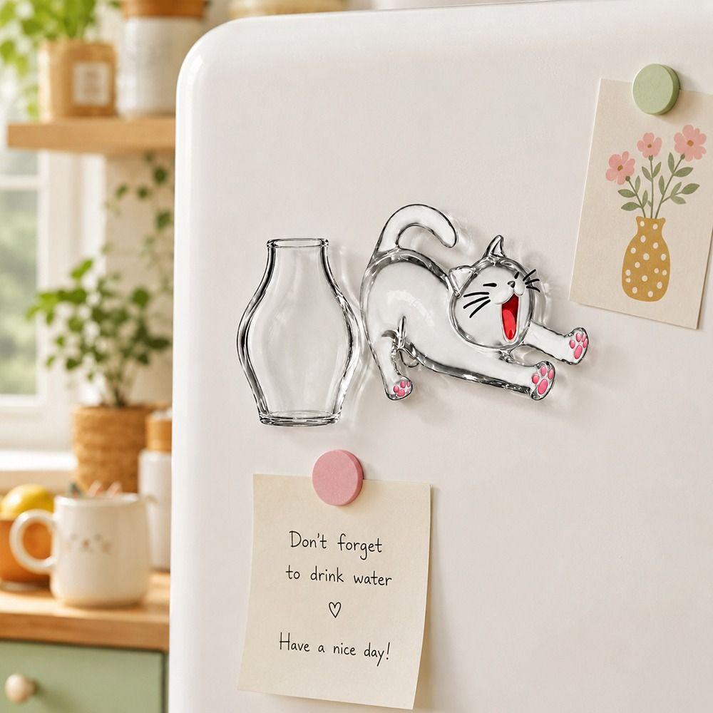 Transparent Cat Whiskers Collection Ornaments Pet Memorial Box Home Refrigerator Decor