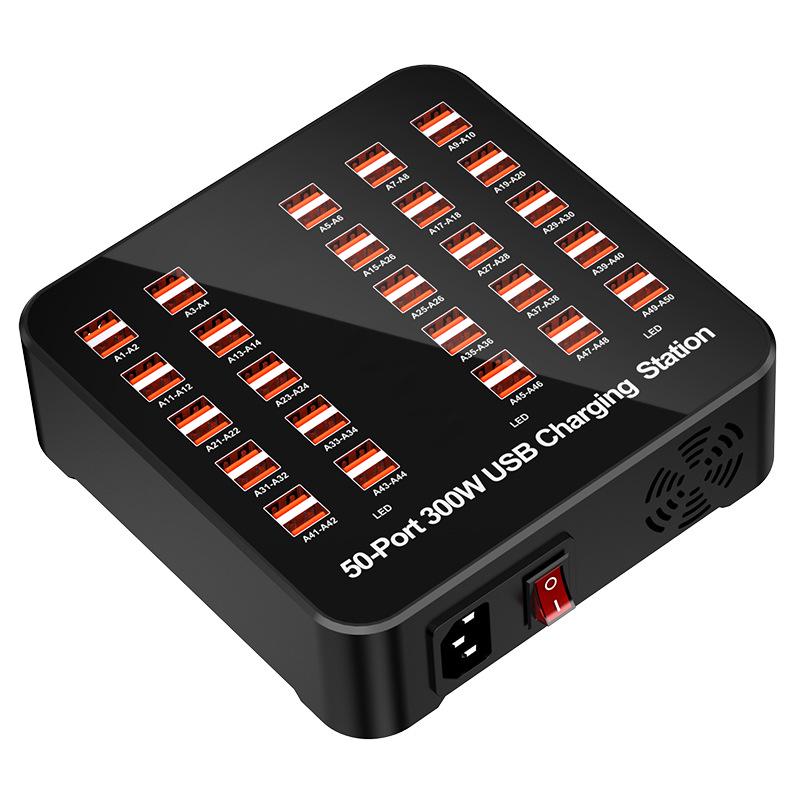 Multi-Port USB Charger: 30/40/50/60-Port Mobile Phone Desktop Charging Station