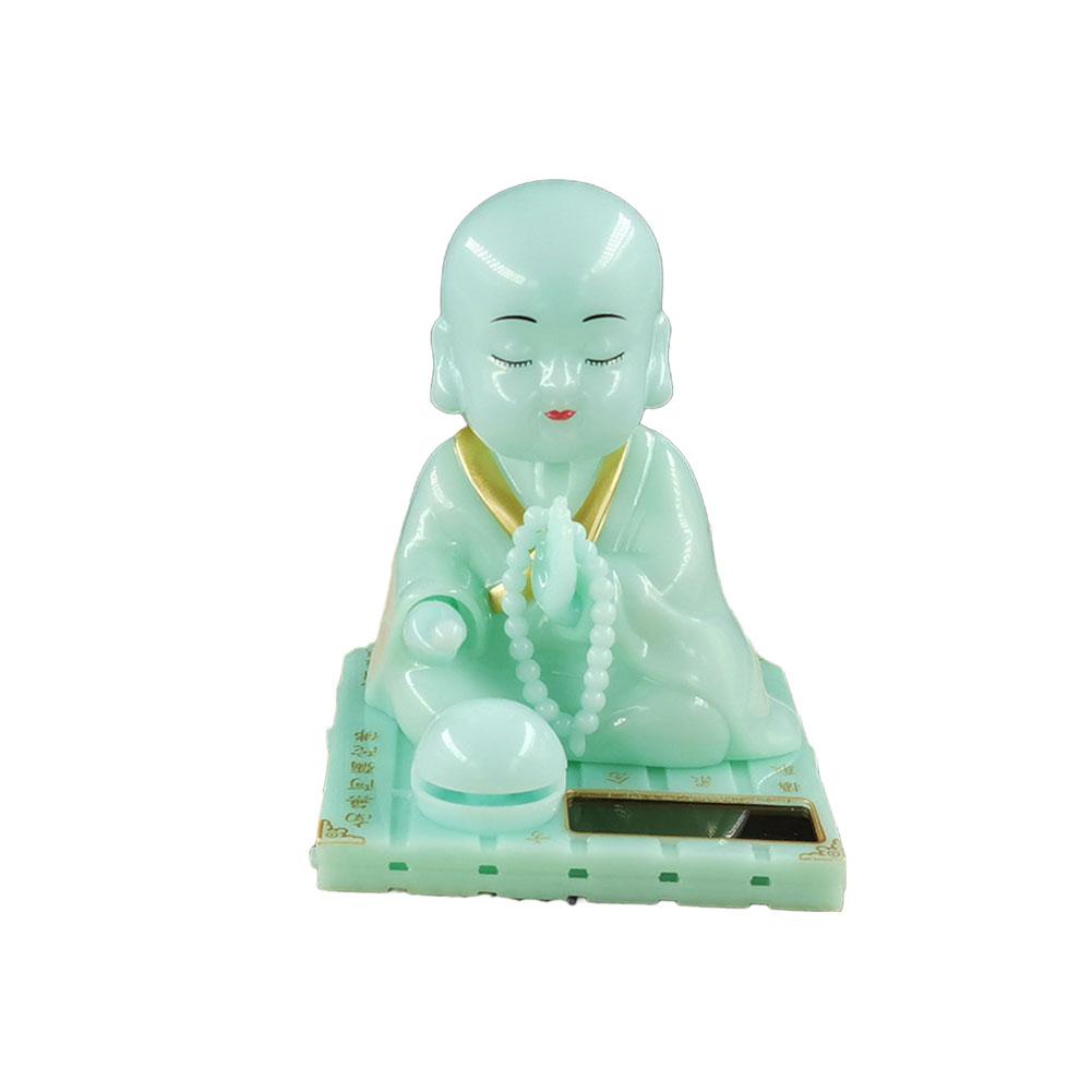 Lovely Solar Powered Bobble Shaking Head Monk Ornaments Dancing Toy Creative Monk Figurines Statues Car Home Office Decoration