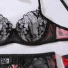 Sexy Damen-BH-Set Leopardenmuster Spitze Spleißung Dessous Mode Bequem 5-teiliges Dessous-Set